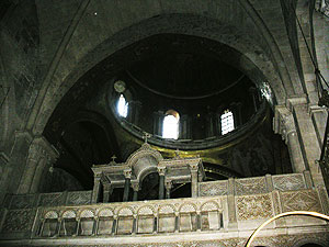Inside the Church of the Holy Sepulchre, which contains the sites where Christ was crucified, taken down and entombed.